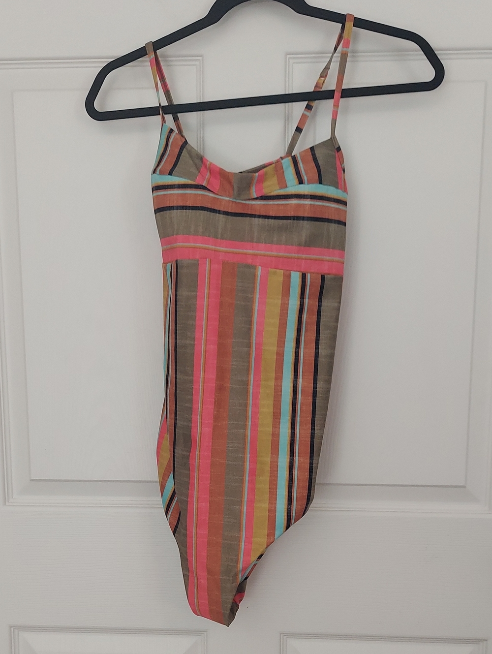 prAna Lurisia One Piece Swimsuit Colorblock Tie Back Cheeky Swim Sz. XL Like New